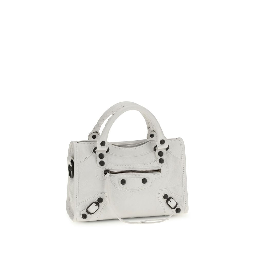 Balenciaga White Calf Leather Mini Handbag