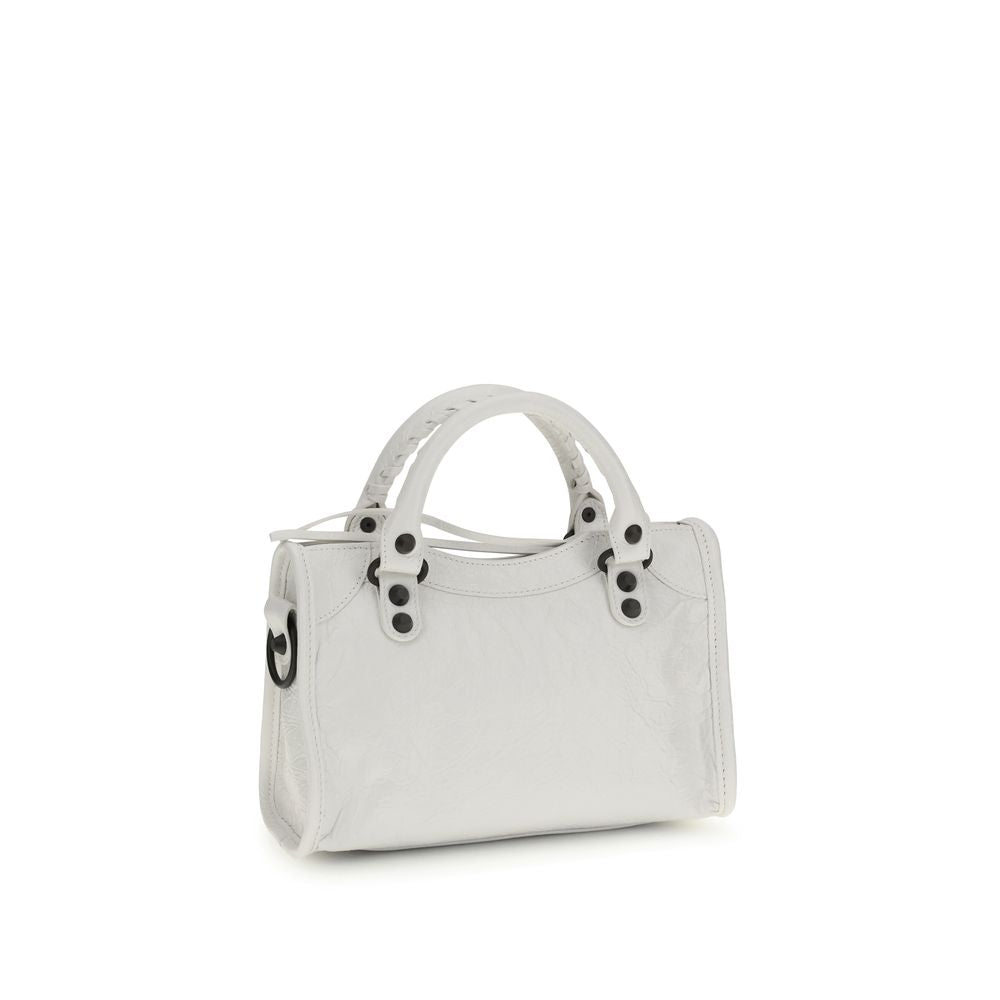 Balenciaga White Calf Leather Mini Handbag