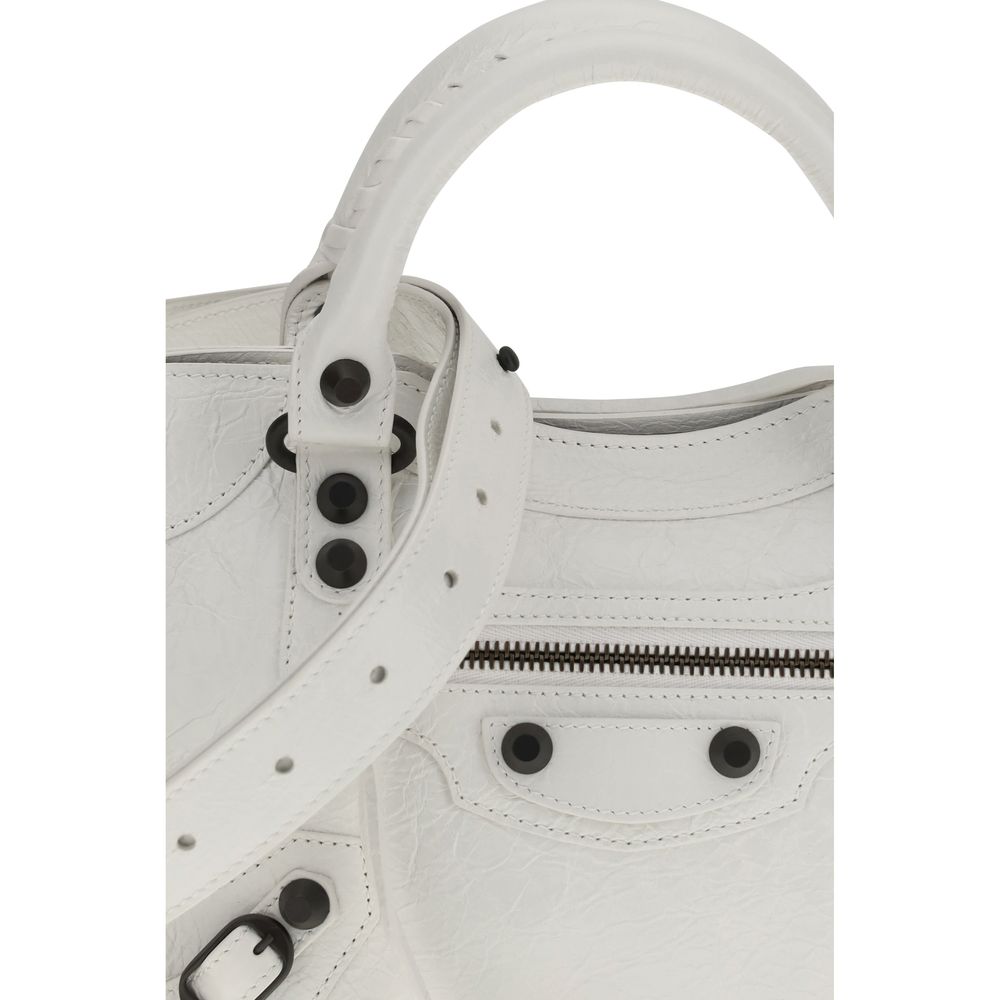 Balenciaga White Calf Leather Mini Handbag