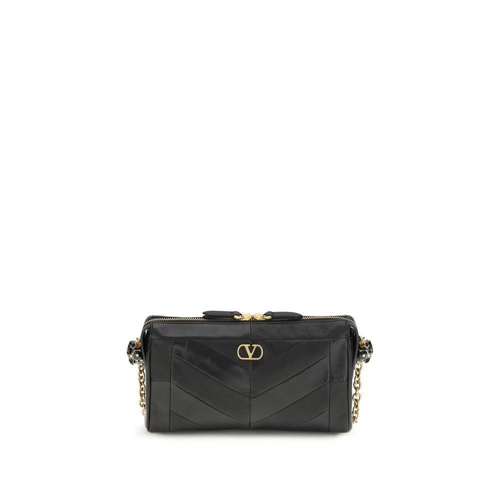 Valentino Garavani Black Nappa Leather Shoulder Bag