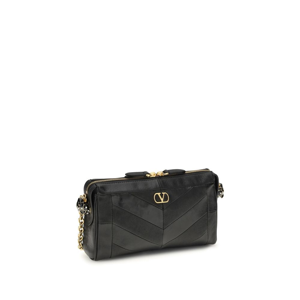 Valentino Garavani Black Nappa Leather Shoulder Bag
