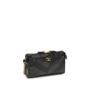 Valentino Garavani Black Nappa Leather Shoulder Bag