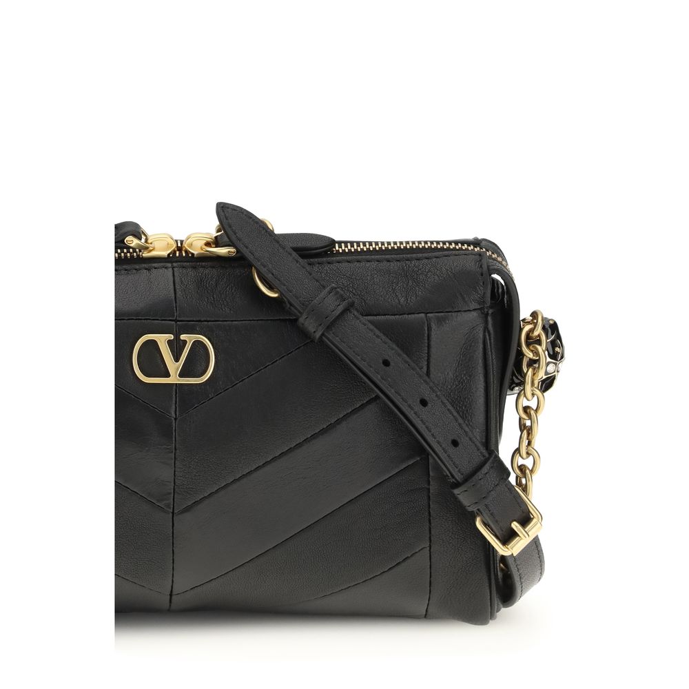 Valentino Garavani Black Nappa Leather Shoulder Bag