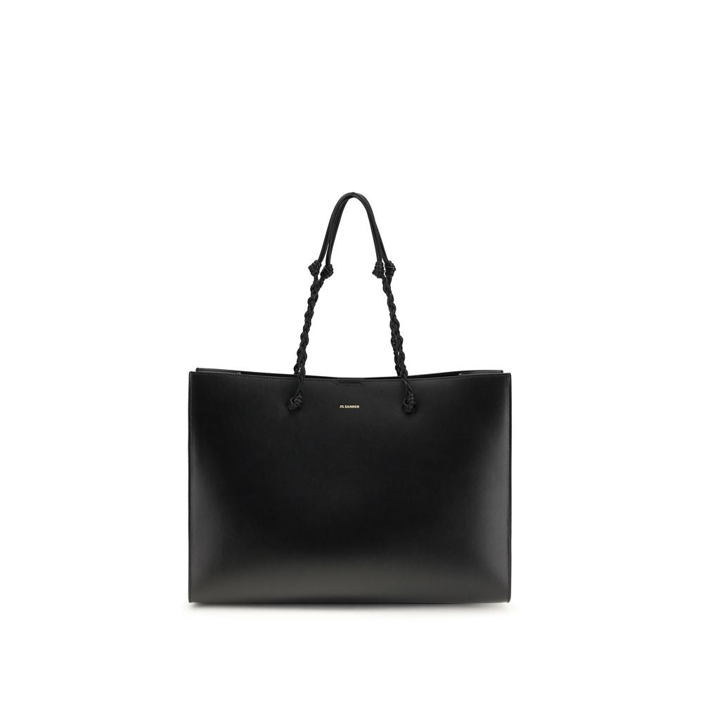 Jil Sander Black Calf Leather Tangle Shoulder Bag