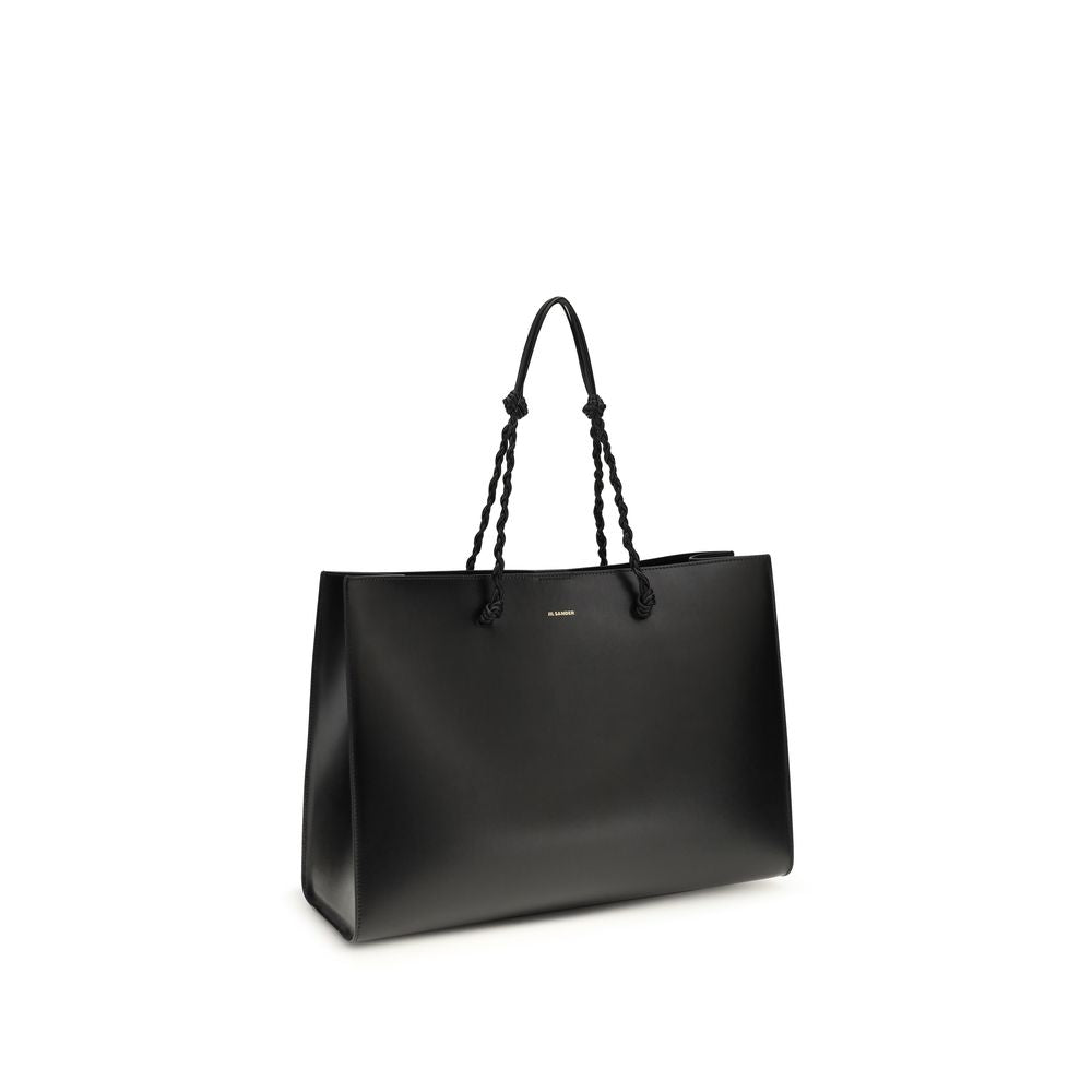 Jil Sander Black Calf Leather Tangle Shoulder Bag