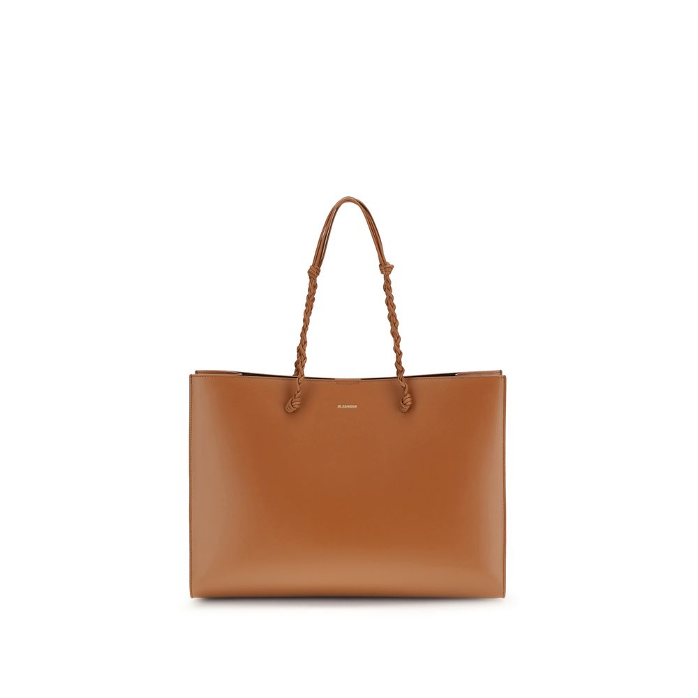Jil Sander Brown Calf Leather Tangle Shoulder Bag