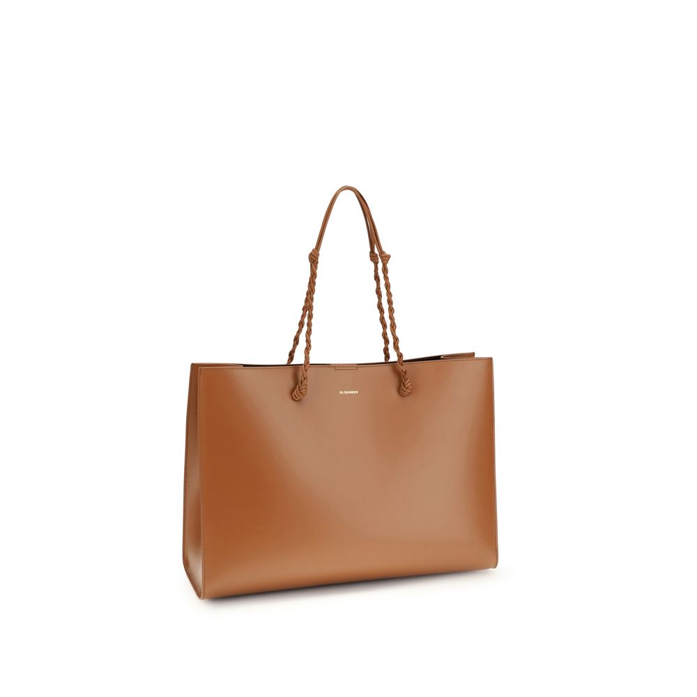Jil Sander Brown Calf Leather Tangle Shoulder Bag