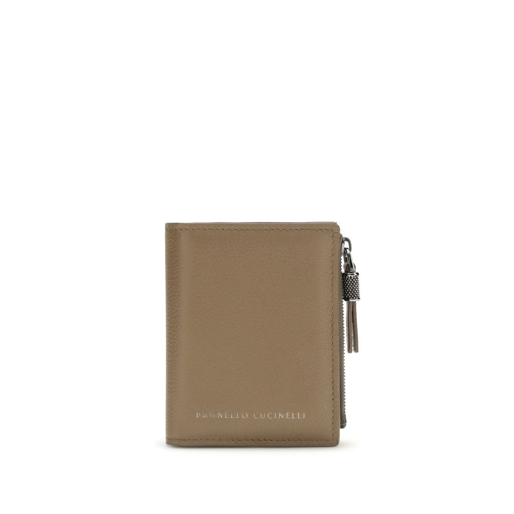 Brunello Cucinelli Beige Calf Leather Wallet