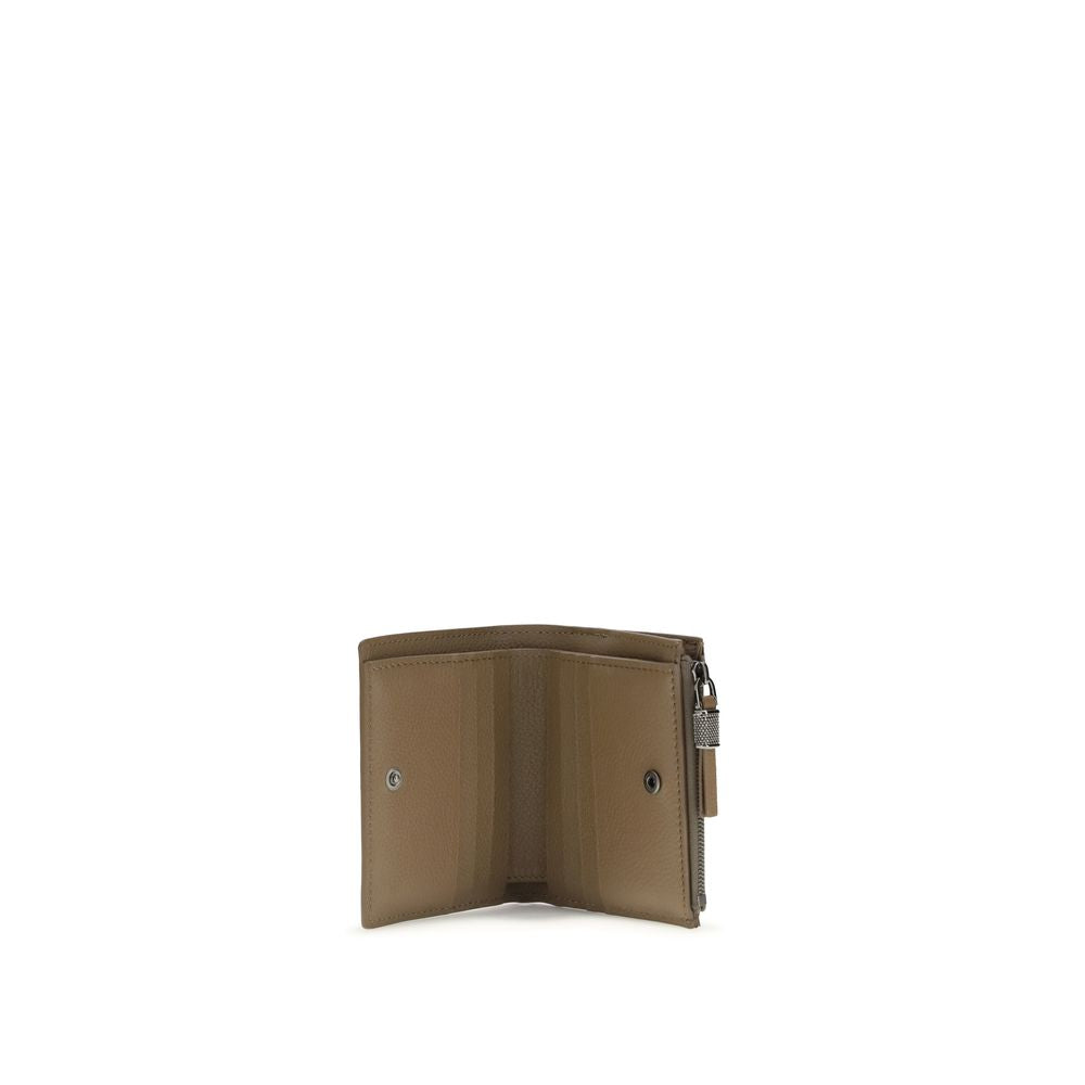 Brunello Cucinelli Beige Calf Leather Wallet