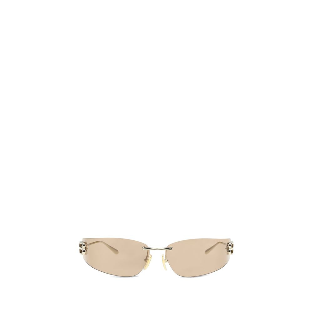 Balenciaga Gold Metal D-frame Gossip Sunglasses