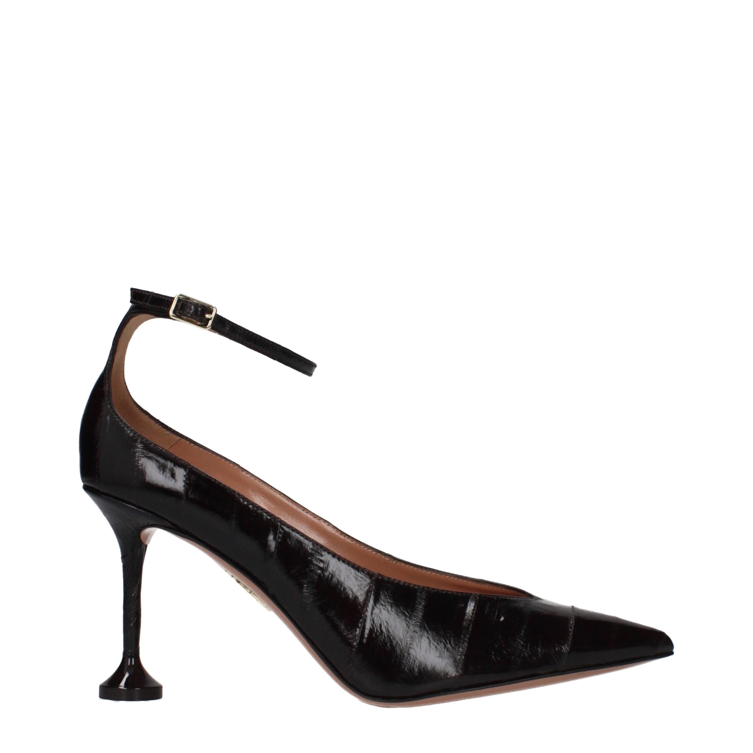 Aquazzura Brown Leather High-Heel Pumps