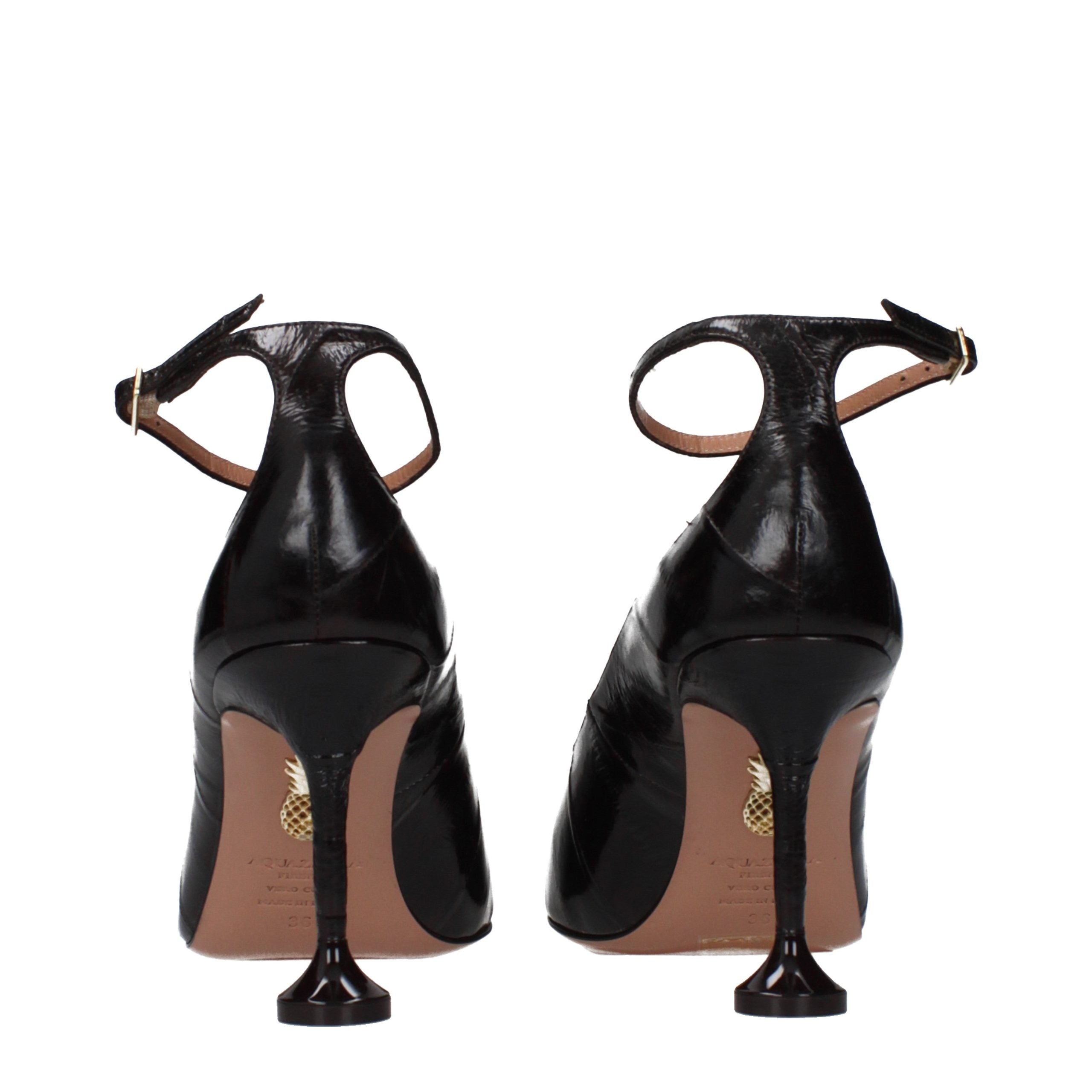 Aquazzura Brown Leather High-Heel Pumps