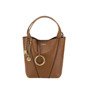 Chloé Brown Calf Leather Spin Shoulder Bag