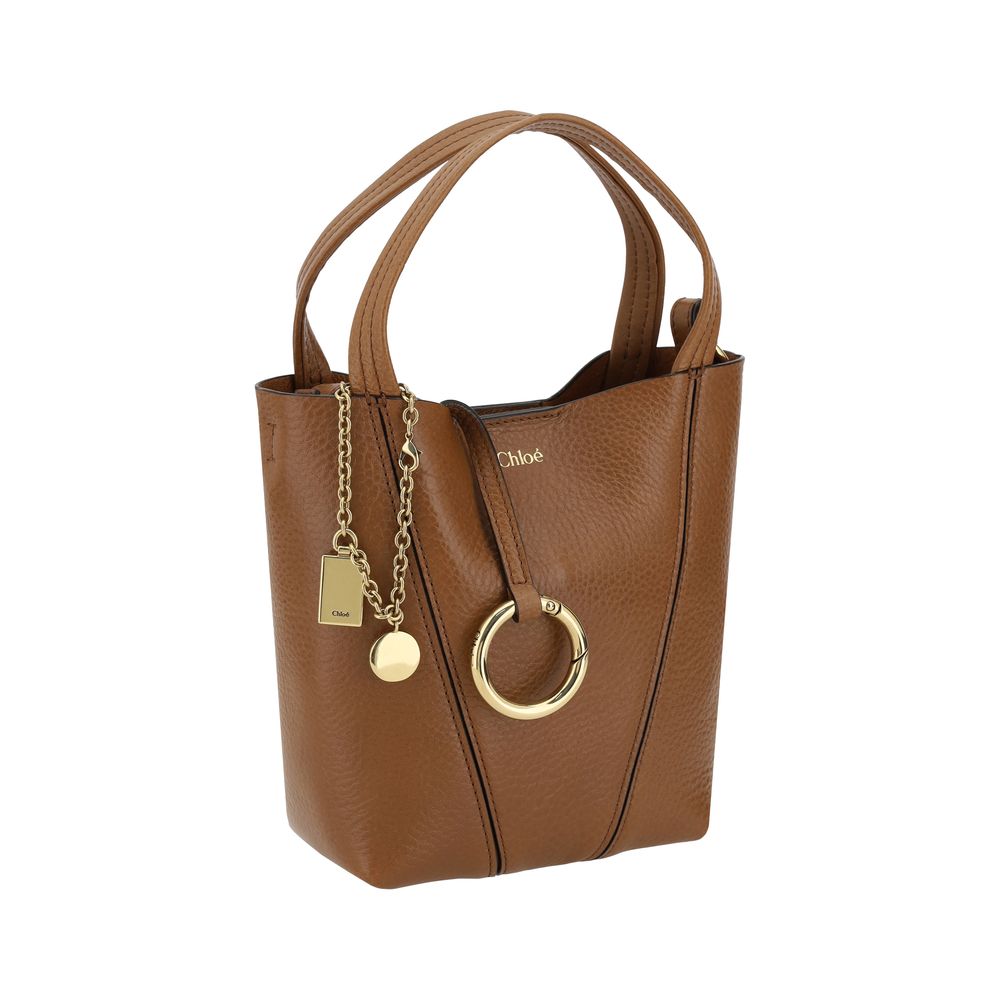 Chloé Brown Calf Leather Spin Shoulder Bag