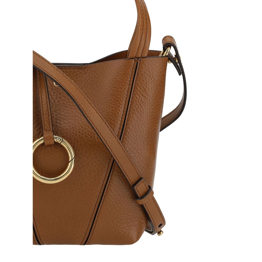 Chloé Brown Calf Leather Spin Shoulder Bag