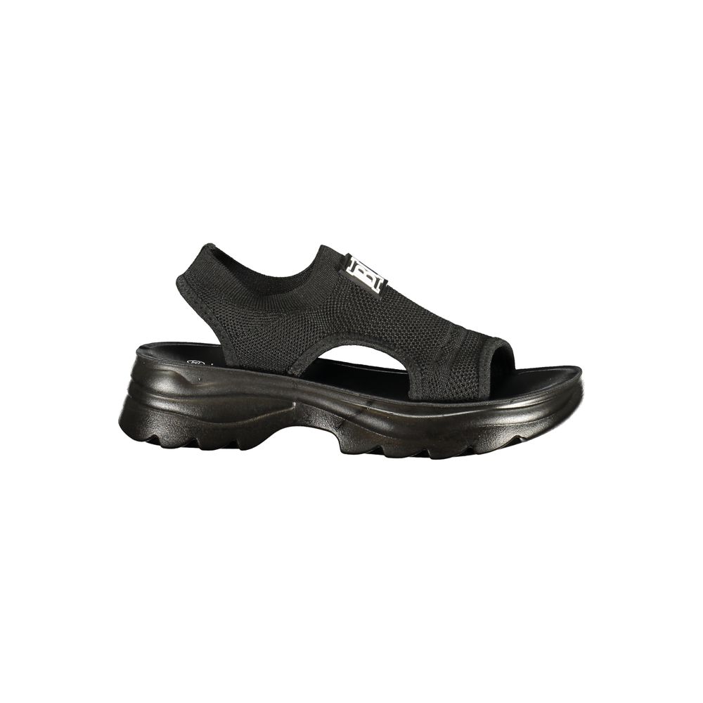 Laura Biagiotti Black Polyester Sandals