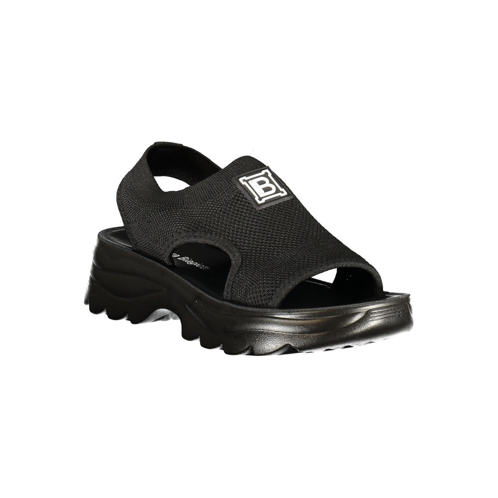Laura Biagiotti Black Polyester Sandals