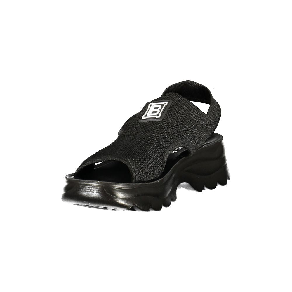 Laura Biagiotti Black Polyester Sandals