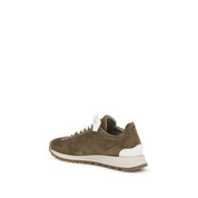 Brunello Cucinelli Brown Calf Leather Platform Sneakers