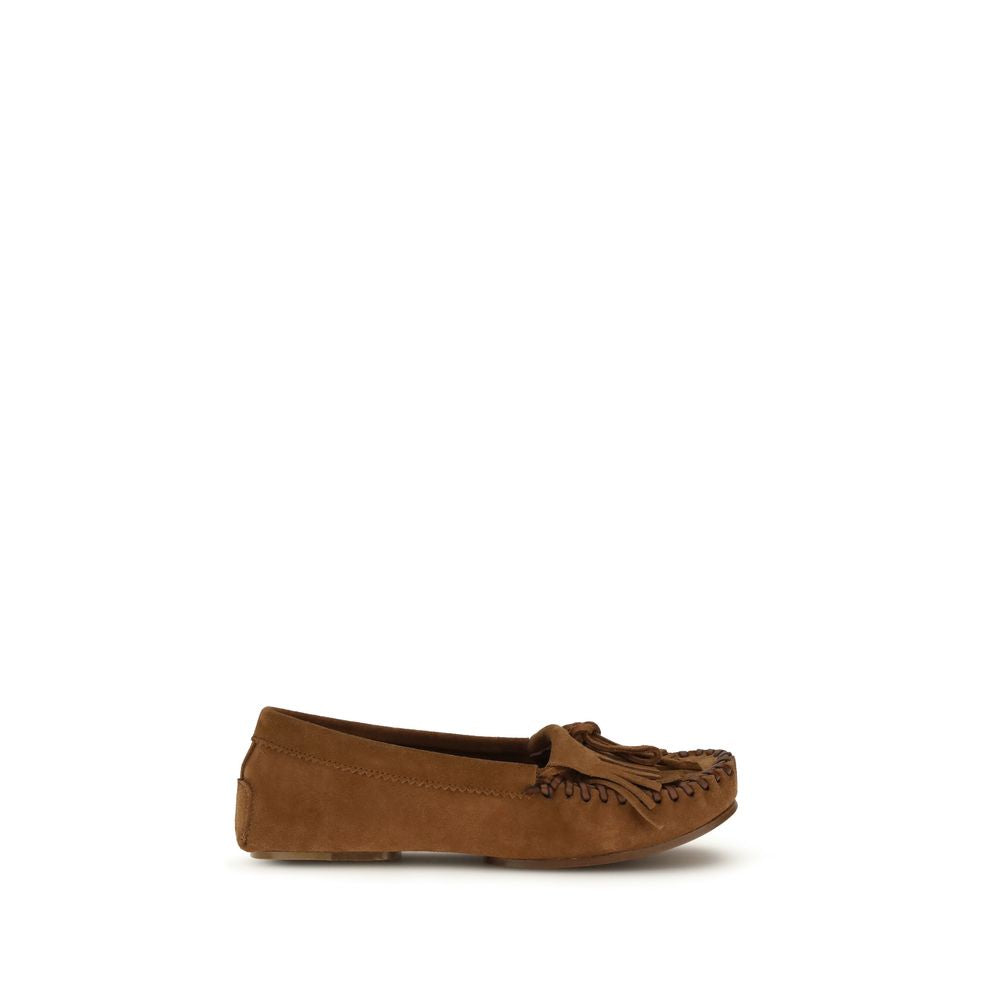Paris Texas Brown Calf Leather Loafers