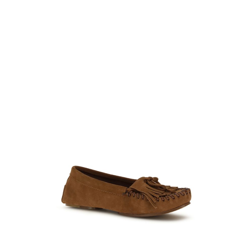 Paris Texas Brown Calf Leather Loafers