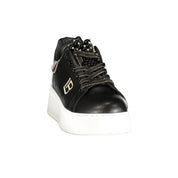 Laura Biagiotti Black Polyurethane Sneakers