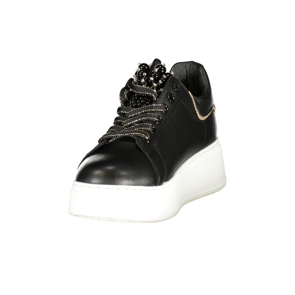 Laura Biagiotti Black Polyurethane Sneakers