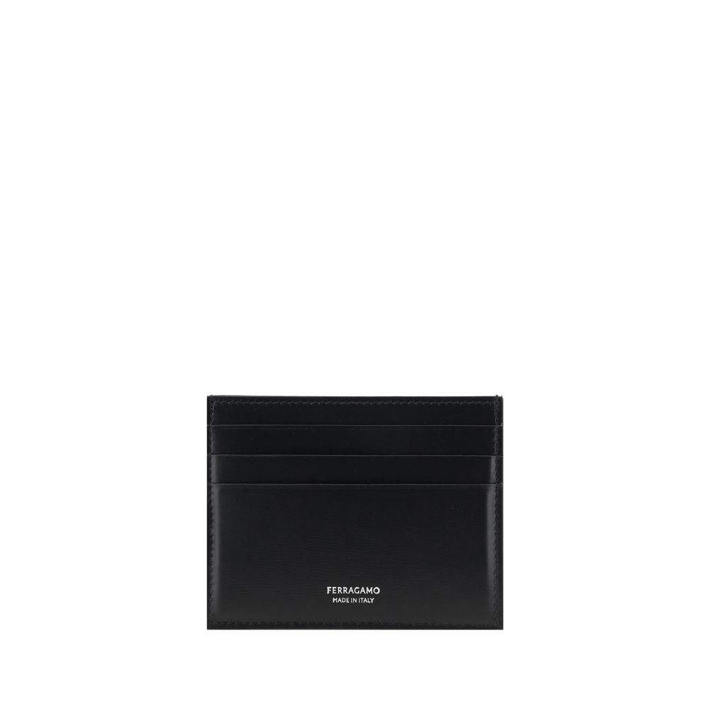 Ferragamo Black Calf Leather Card Holder