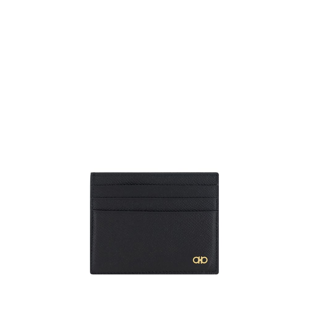 Ferragamo Black Calf Leather Card Holder