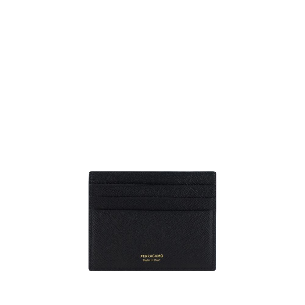 Ferragamo Black Calf Leather Card Holder