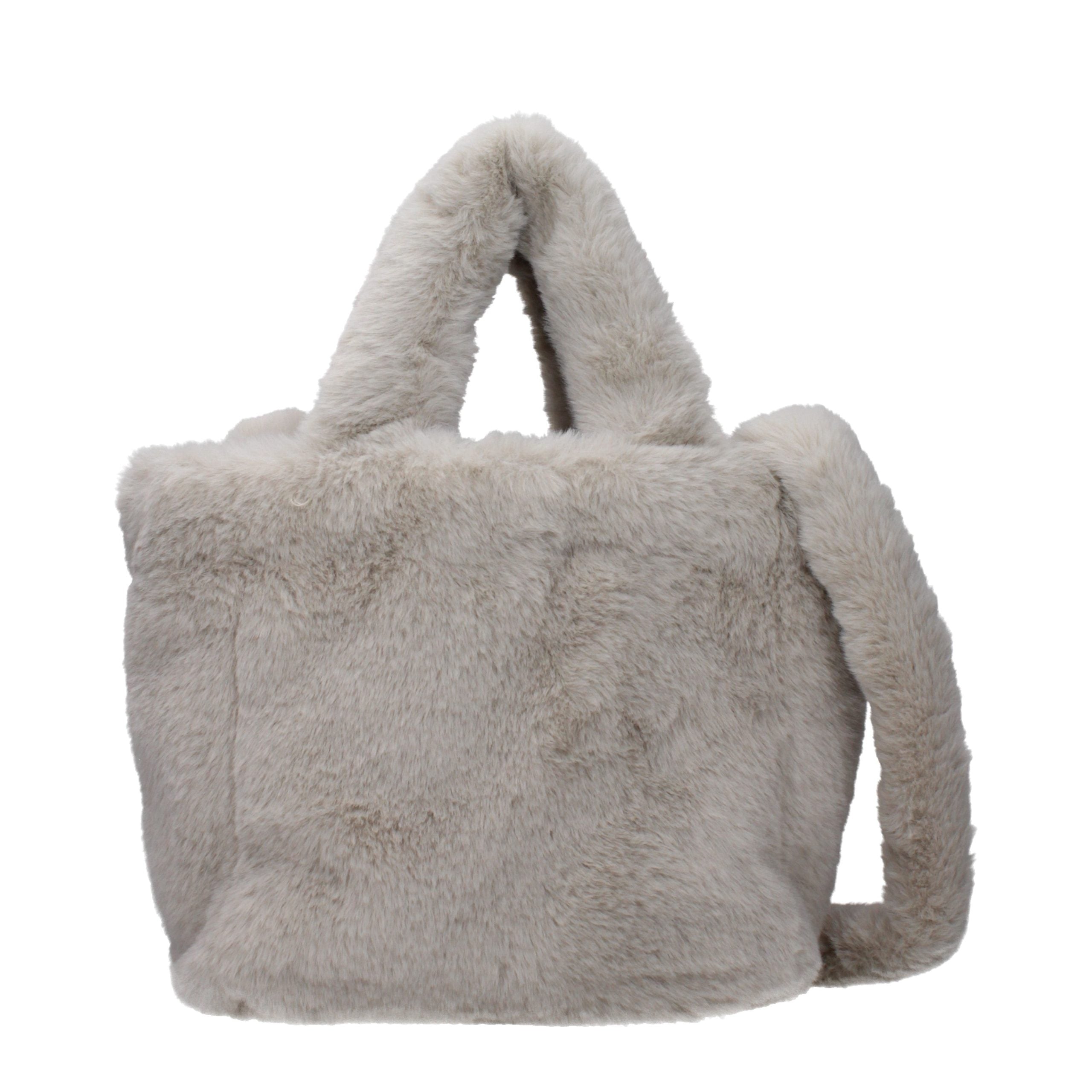 Herno Gray Eco-Fur Handbag