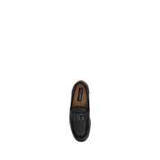 Dolce & Gabbana Black Calf Leather Slip-On Loafers