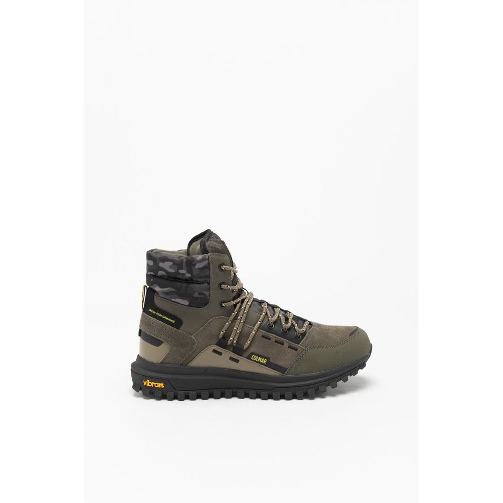 Colmar Military Green-Black-Lime Cow Suede Ankle Boots