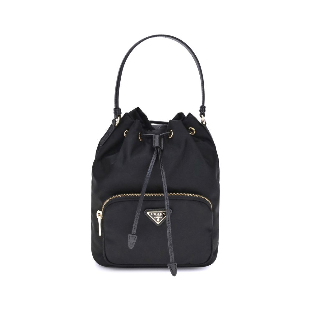 Prada Black Recycled Polyamide Bucket Bag