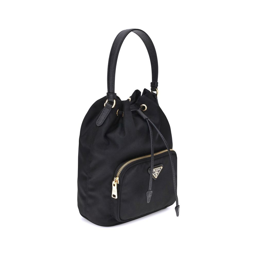 Prada Black Recycled Polyamide Bucket Bag