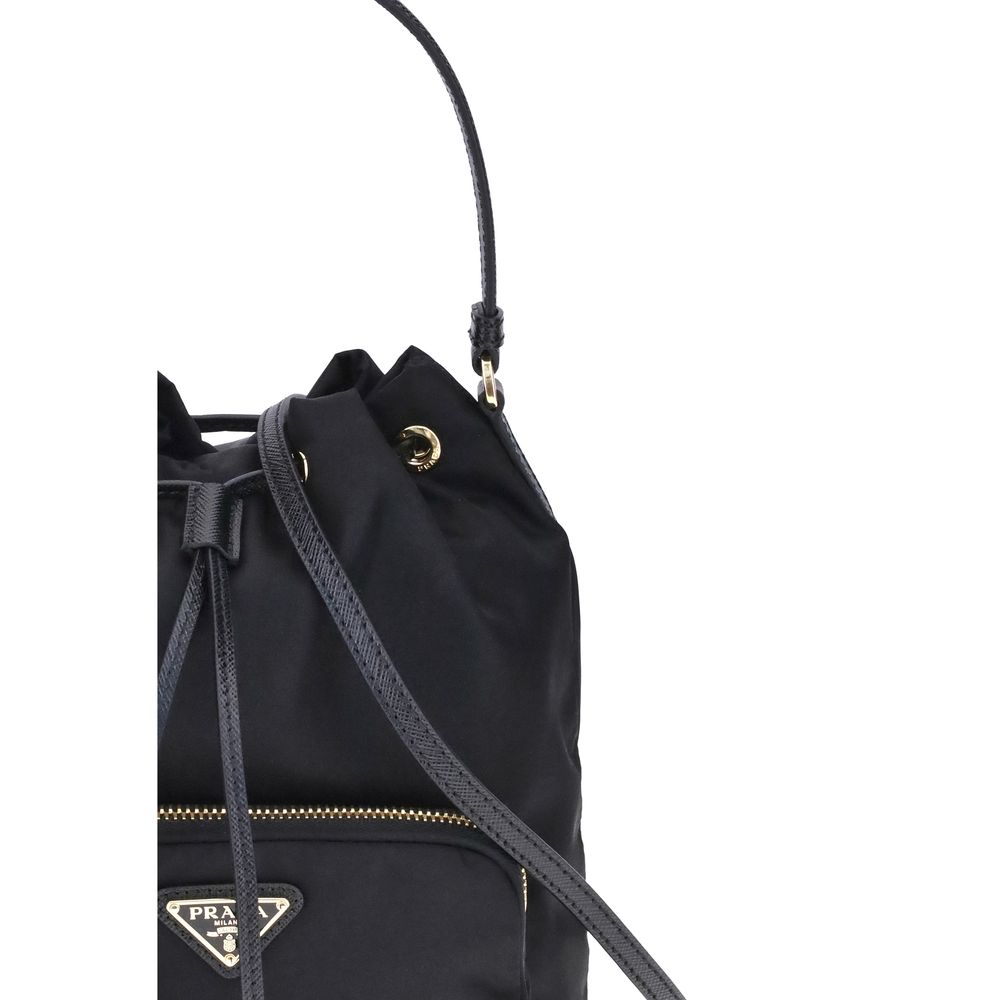 Prada Black Recycled Polyamide Bucket Bag