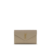 Saint Laurent Beige Calf Leather Monogram Shoulder Bag