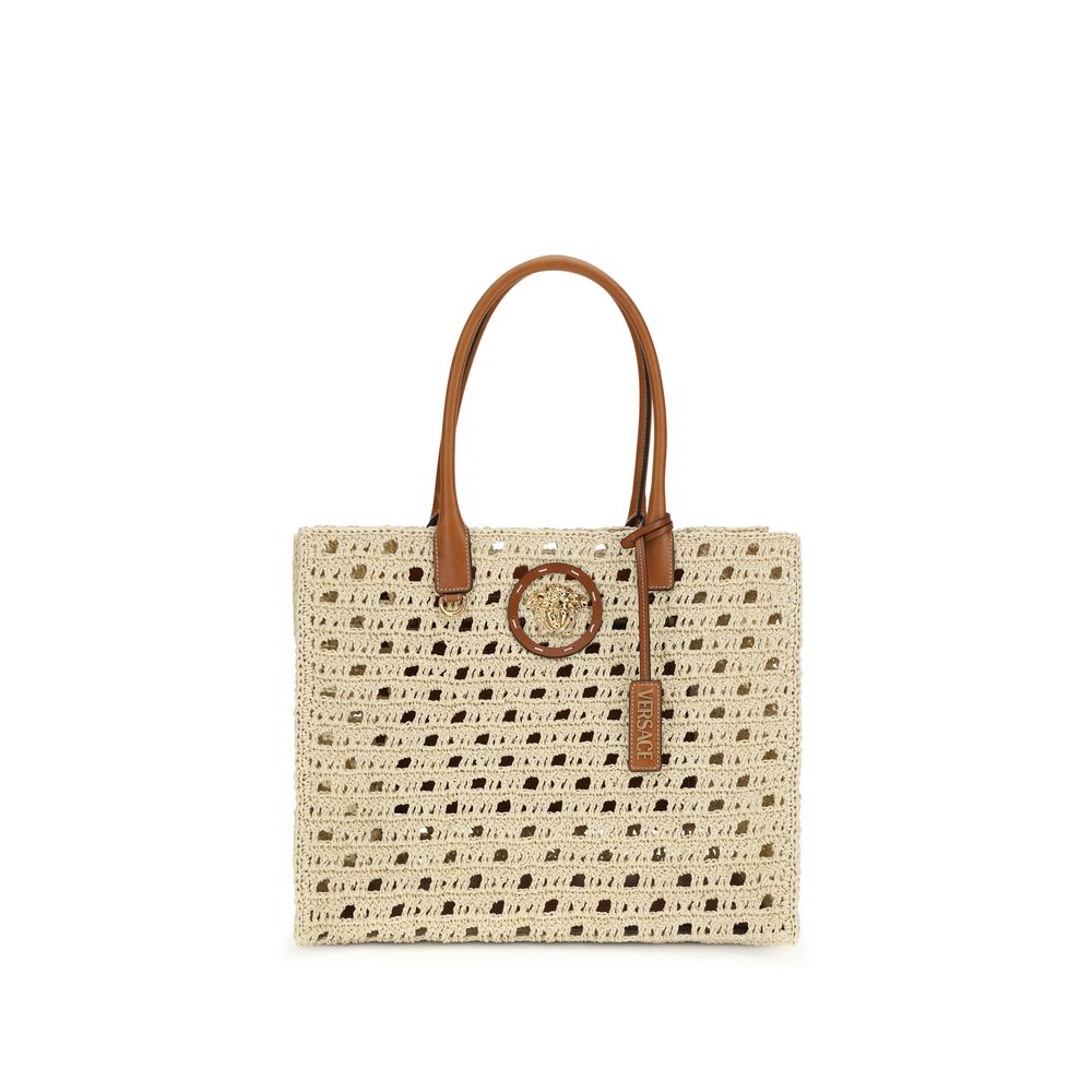 Versace Beige Cotton Tote Bag