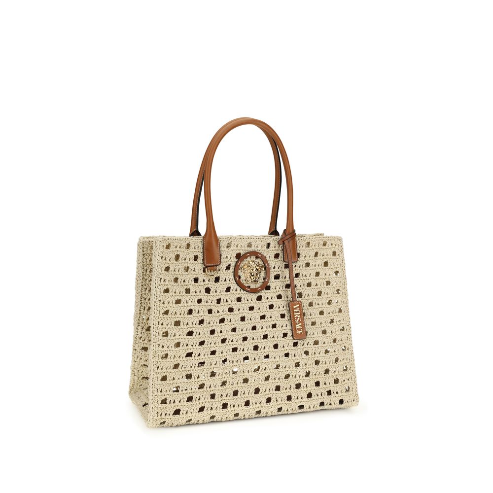 Versace Beige Cotton Tote Bag