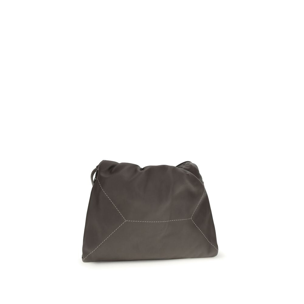 Brunello Cucinelli Brown Calf Leather Shoulder Bag