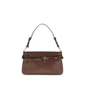 PINKO Brown Calf Leather Shoulder Bag