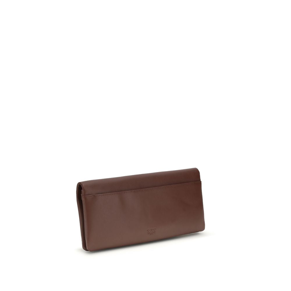 PINKO Bordeaux Calf Leather Clutch Bag