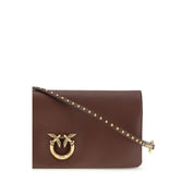 PINKO Bordeaux Calf Leather Clutch Bag