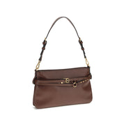PINKO Brown Calf Leather Shoulder Bag