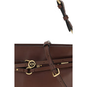 PINKO Brown Calf Leather Shoulder Bag