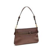 PINKO Brown Calf Leather Shoulder Bag