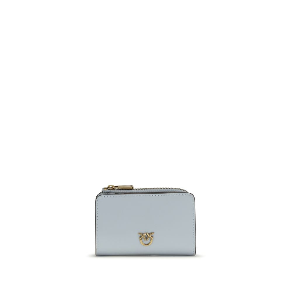 PINKO Blue Calf Leather Card Holder