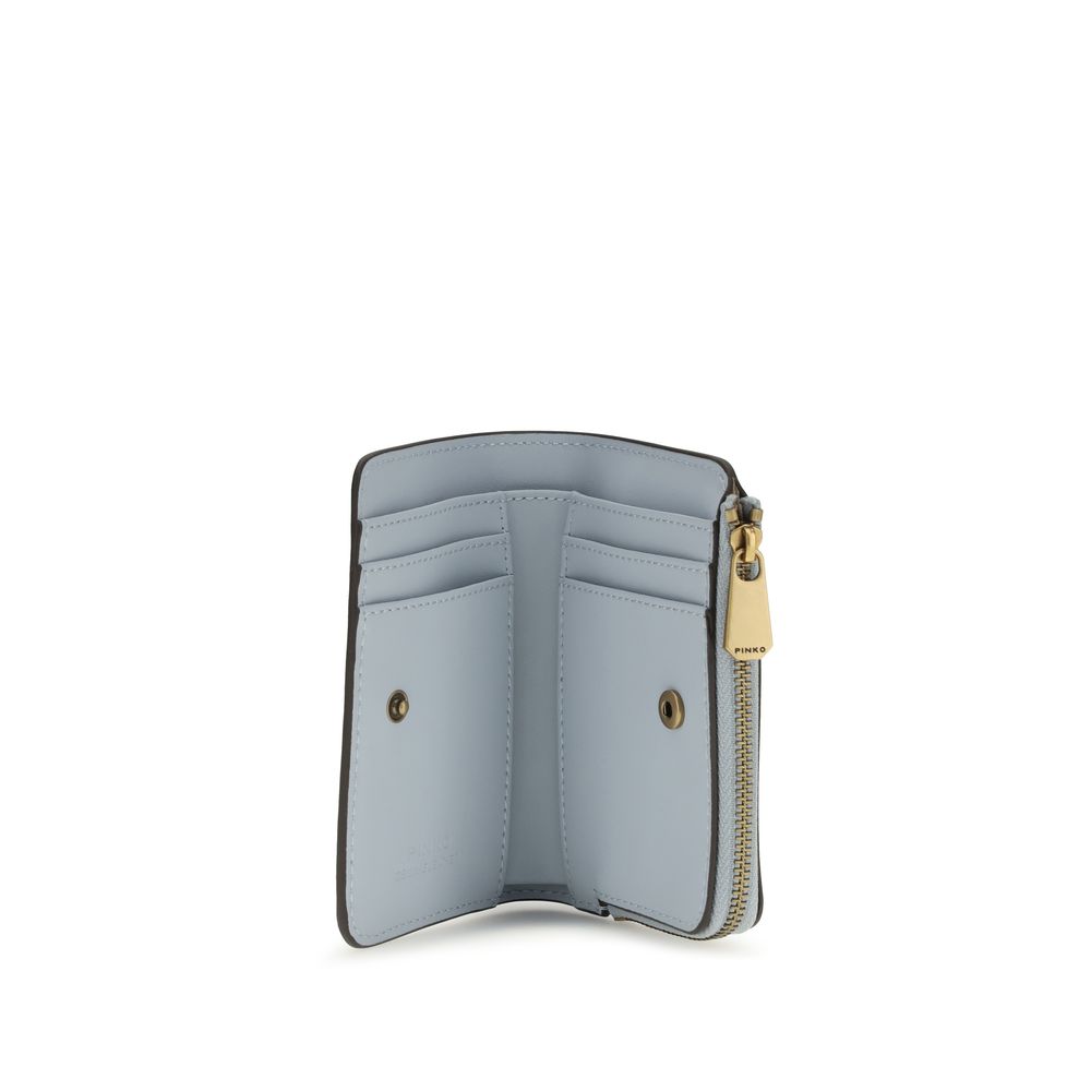 PINKO Blue Calf Leather Card Holder