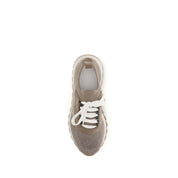 Brunello Cucinelli Beige Cotton Chunky Sneakers