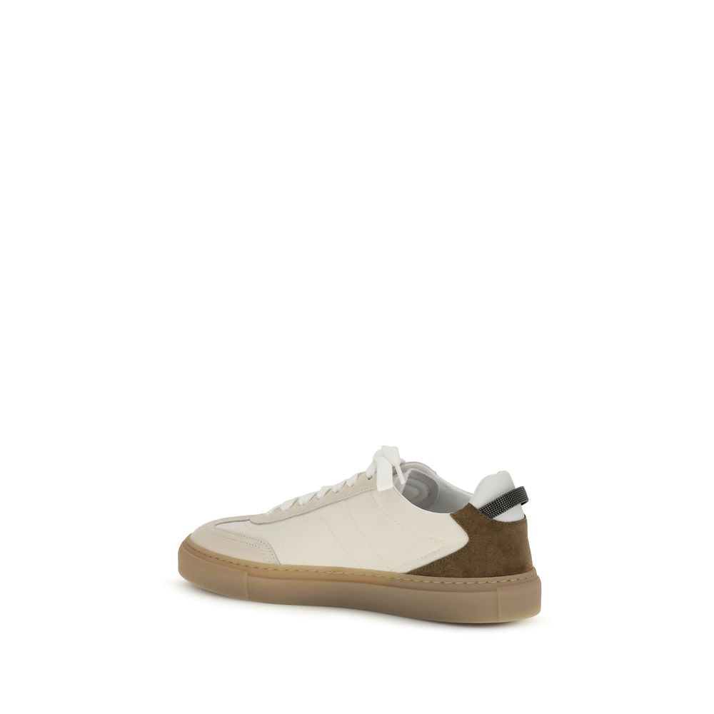 Brunello Cucinelli Beige Suede Leather Low Top Sneakers